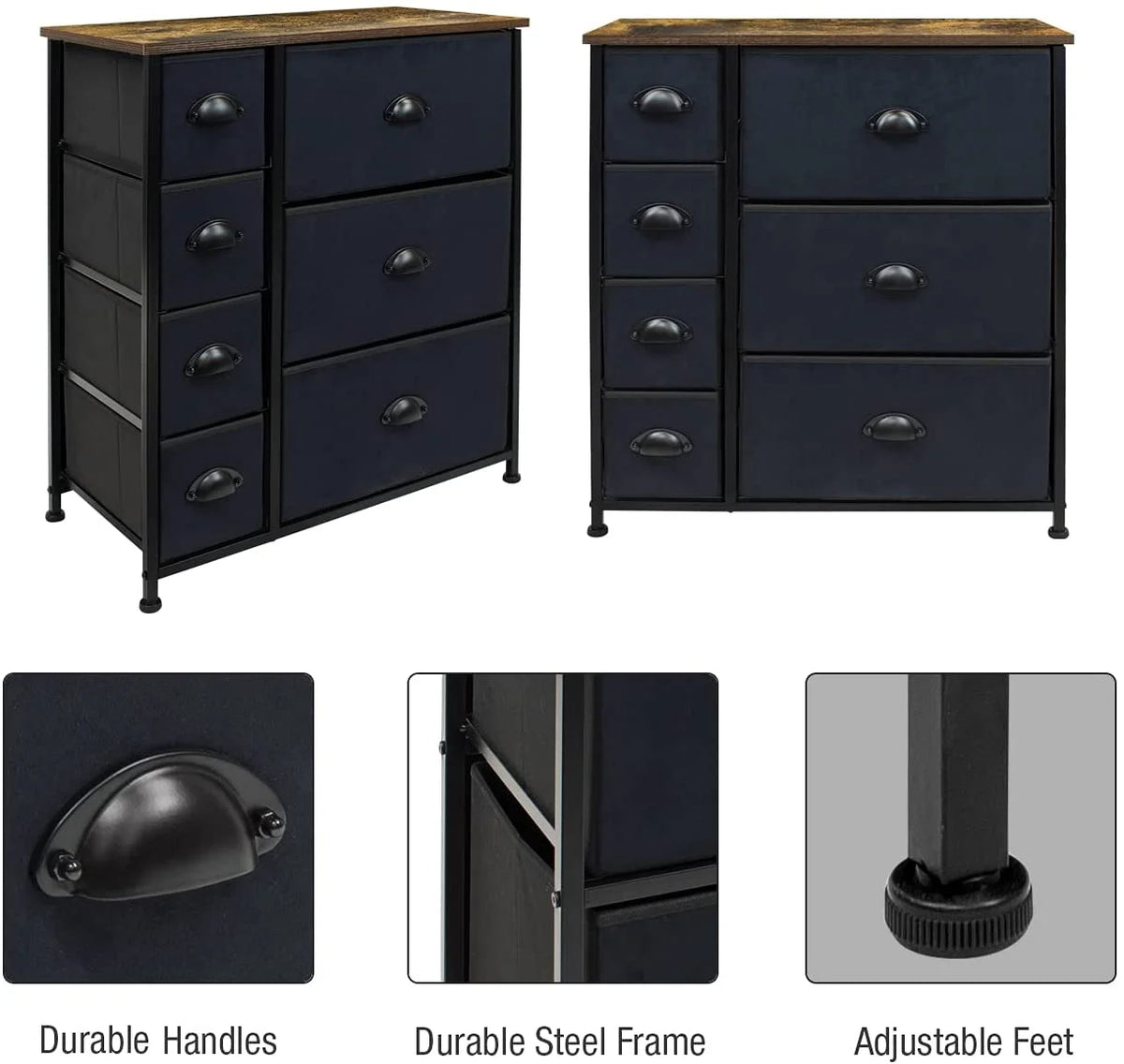 7 Drawer Fabric Dresser C66436