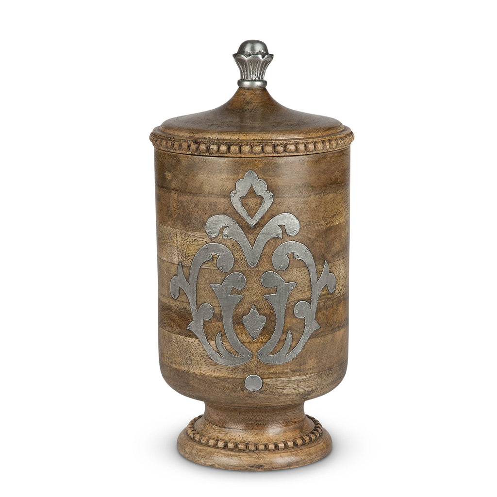 Large Wood and Metal Canister O65953