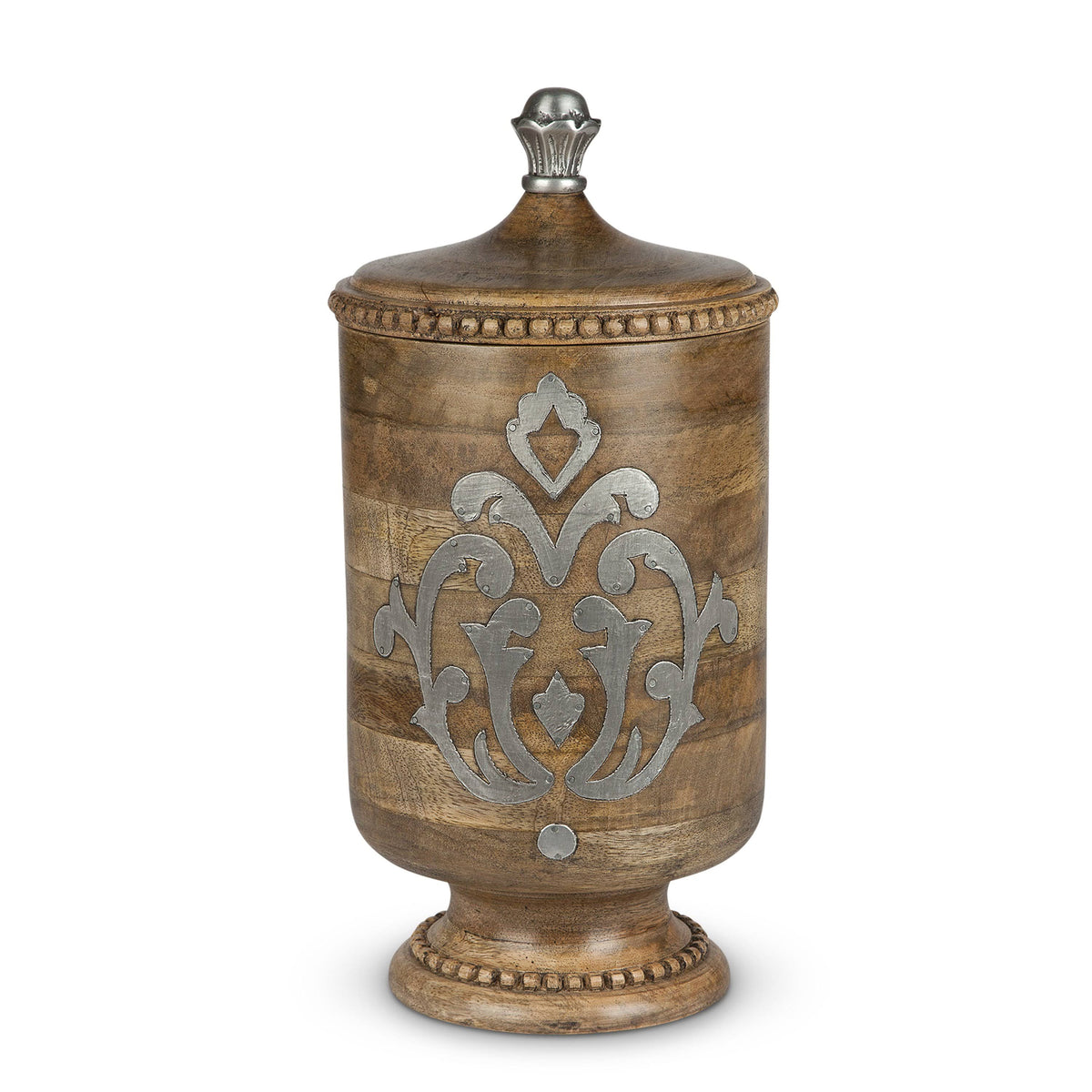 Large Wood and Metal Canister O65953