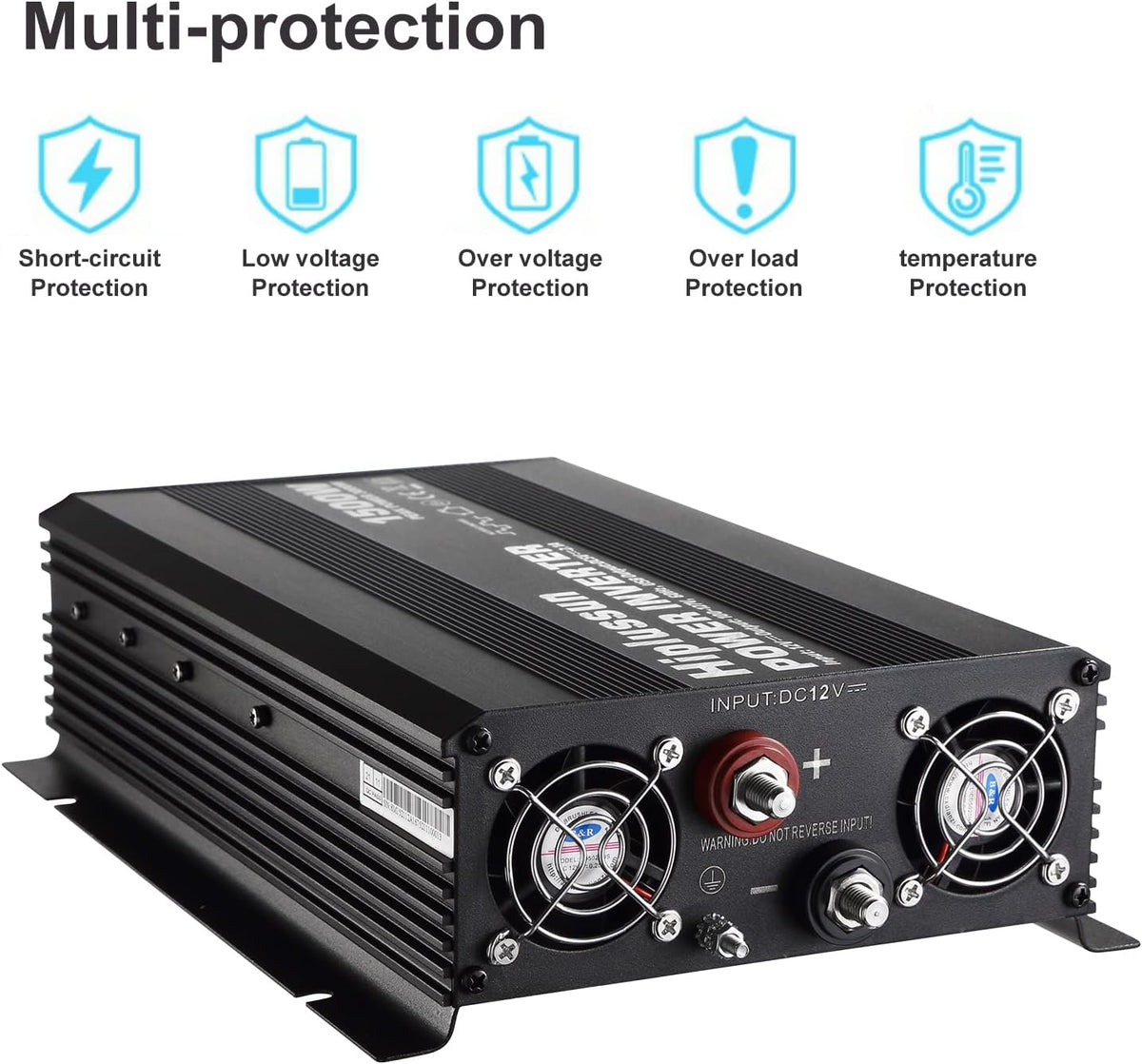 1500 Watt 12v to 110v Power Inverter DC to AC Modified Sine Wave with USB Port and Dual AC Outlets C332