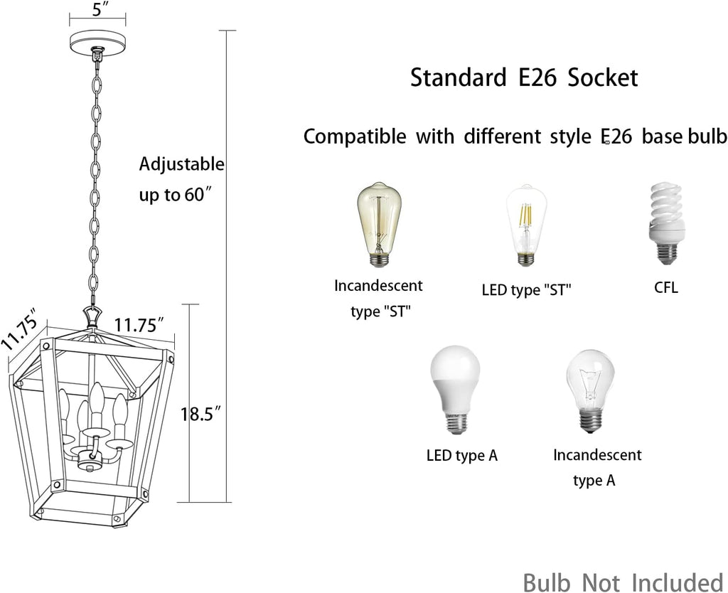 4 Light Square Cage Wood Chandelier G511676