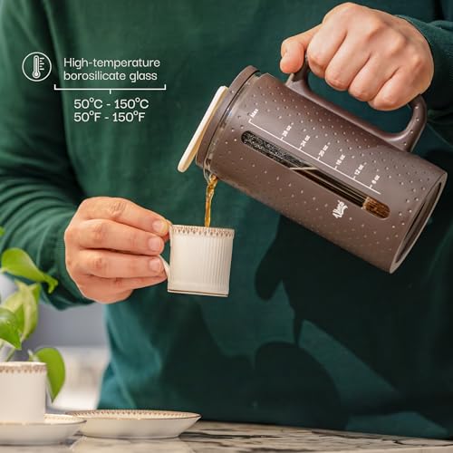 34oz French Press Coffee Maker Borosilicate Glass Carafe BPA-Free T935