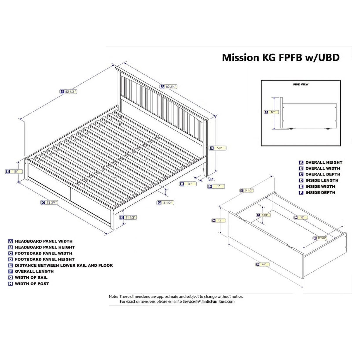 White Solid Wood King Storage Bed T1411