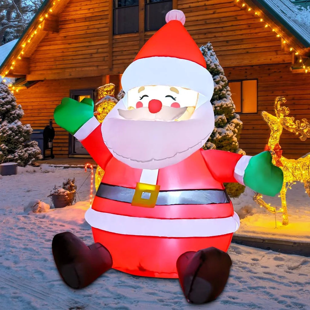 5 FT Christmas Inflatable Sitting Santa Claus with LED Lights V745