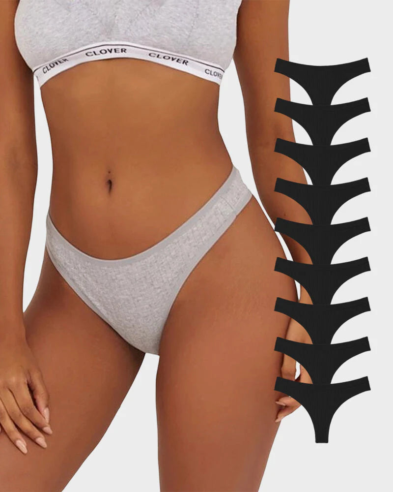 Low-Rise Cotton Thong Panty 9 Pack J5000