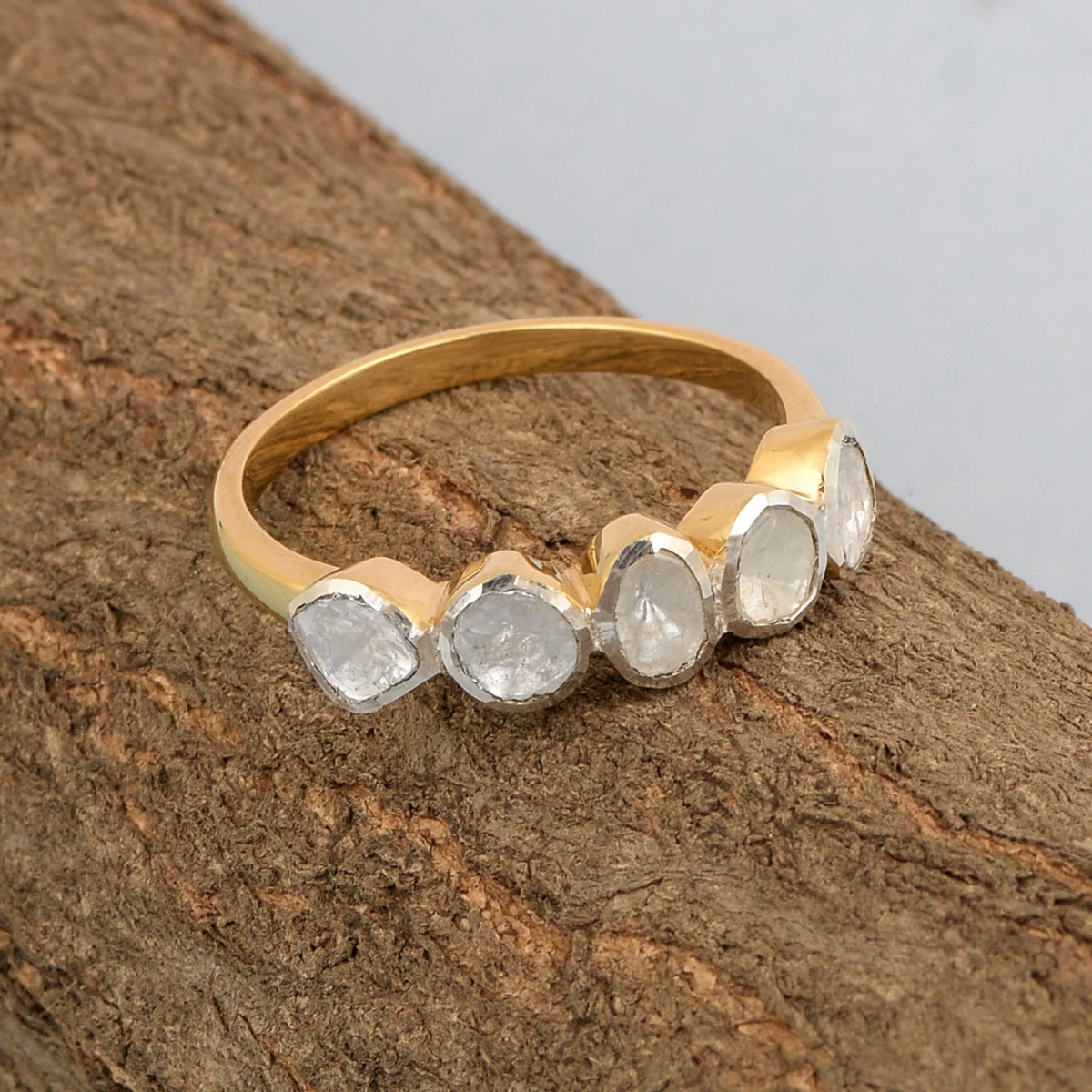 925 Sterling Silver Polki Diamond Ring B849