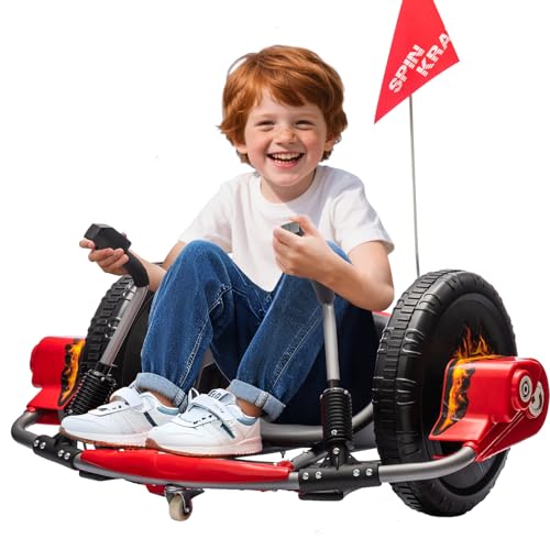 Electric Drift Kart with 16" Large Tyres, 360° Swivel Capability, Dual Lever Steering, 12V Ride On Toys (Red) P835423