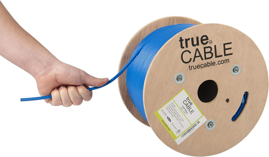 Cat6 Riser 500ft Blue 23AWG 4 Pair Solid Bare Copper Bulk Ethernet Cable Q2875