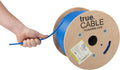 Cat6 Riser 500ft Blue 23AWG 4 Pair Solid Bare Copper Bulk Ethernet Cable Q2875