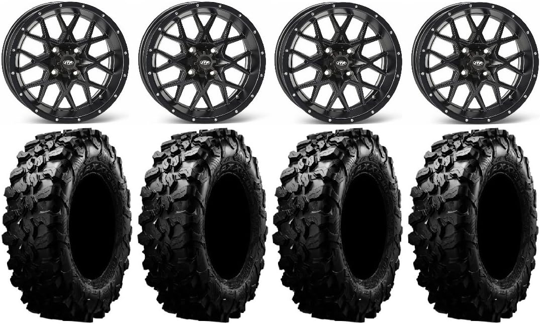 15 Wheels Black 29 Tires 4x137 Bolt Pattern 12mmx1.25 Lug Kit L2913