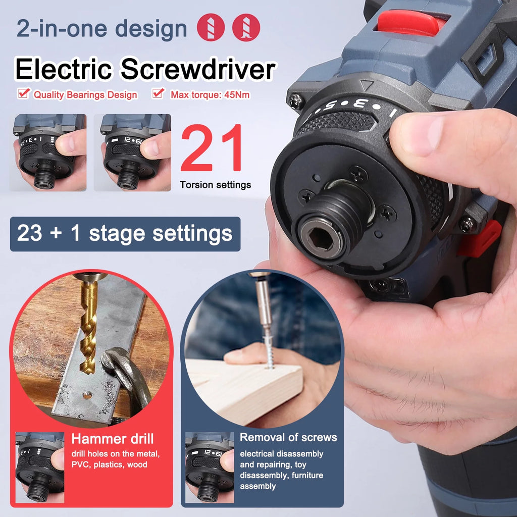 16.8V Brushless Motor Electric Screwdriver 45Nm Torque T4681