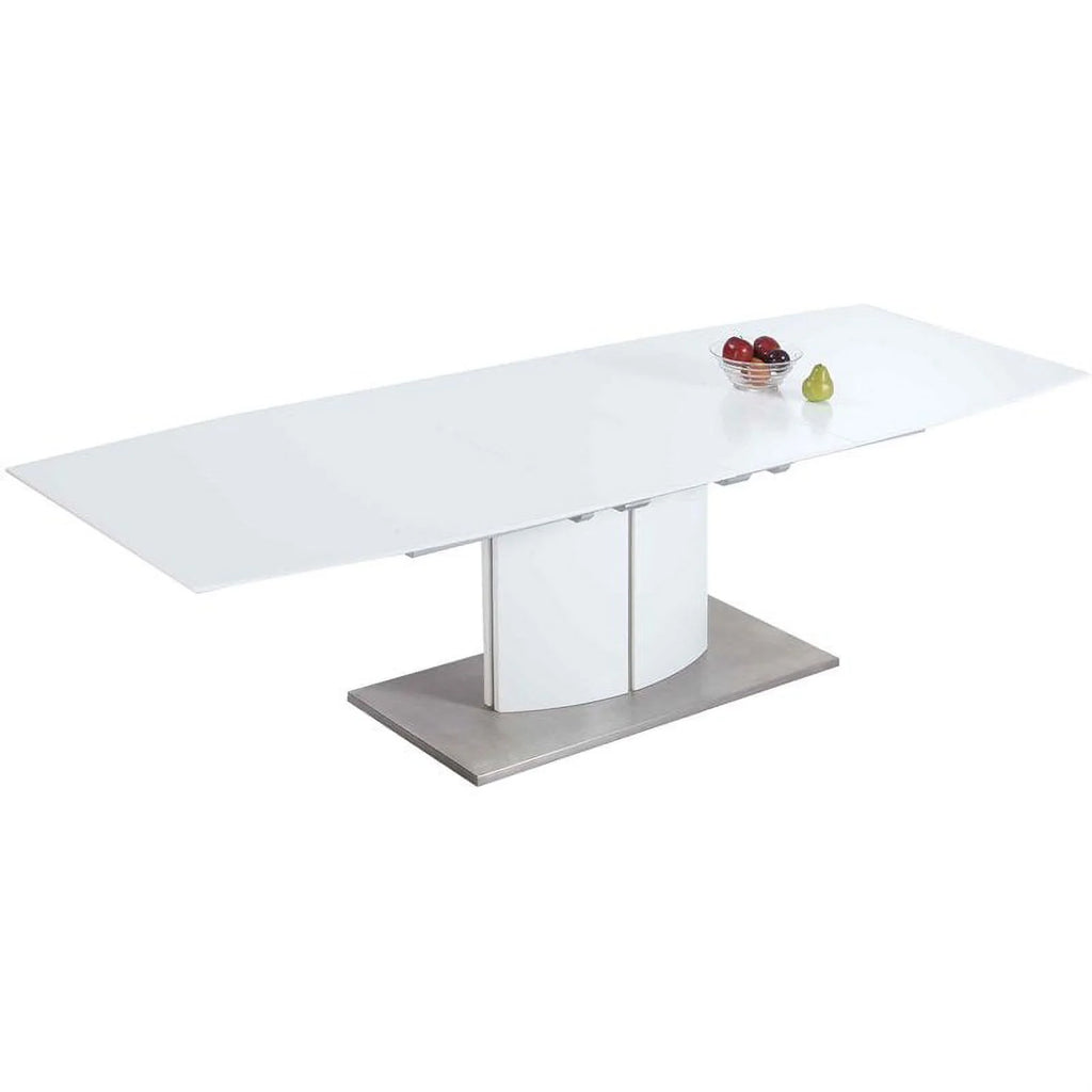 110.2" Solid Wood Top Dining Table Matte White N99850