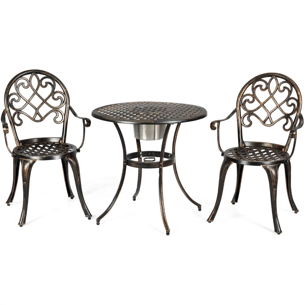 3 Pc Patio Dining Set with Ice Bucket T128