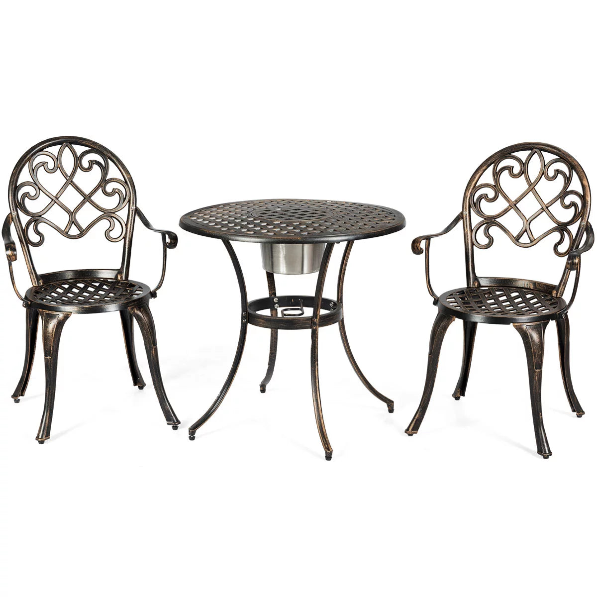 3 Pc Patio Dining Set with Ice Bucket T128