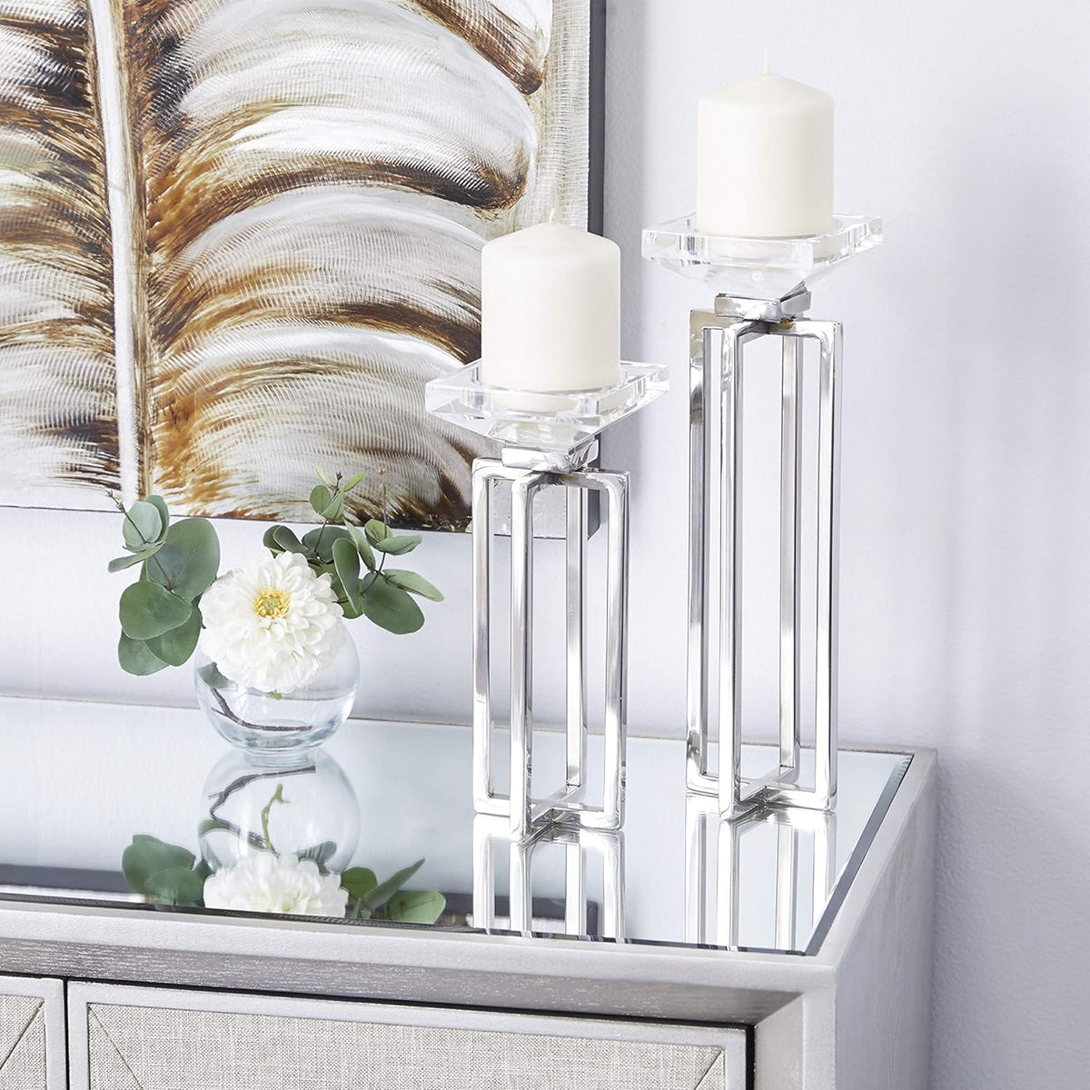 White Candle Holder Q26087