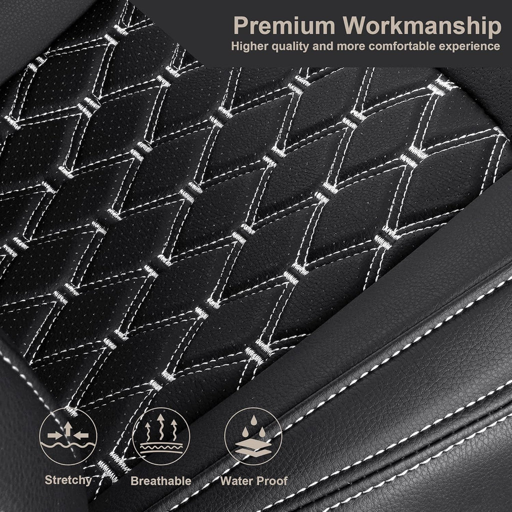 Black Pu Leather Car Seat Covers for Tesla Model Y V7308