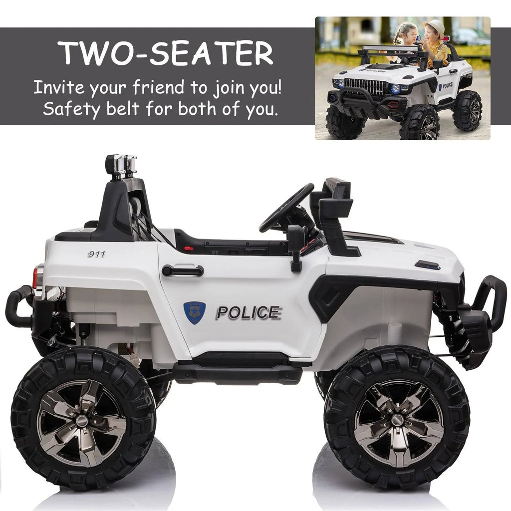 Red 12V Kids Electric 2-Seater Ride on Police Car SUV Truck Toy with Parental Remote Control Z561429