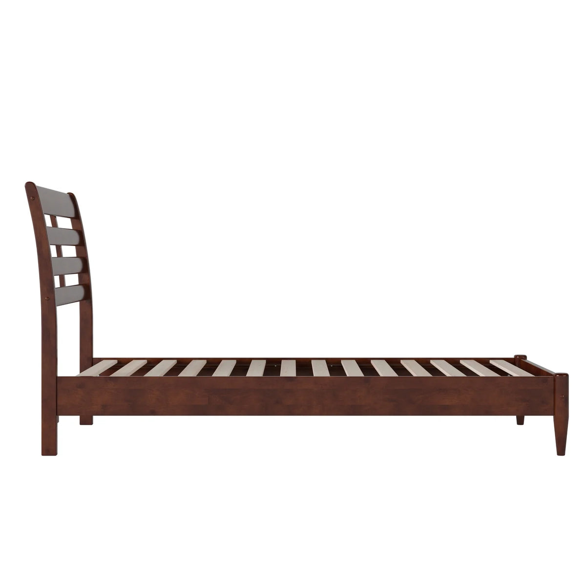 Twin Wood Low Profile Platform Bed in Walnut M711