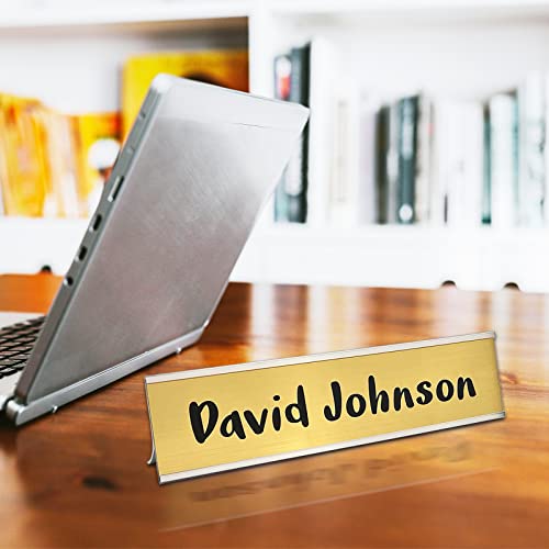 Custom Aluminum Desk Name Plate with Laser Engraved Text Z89034