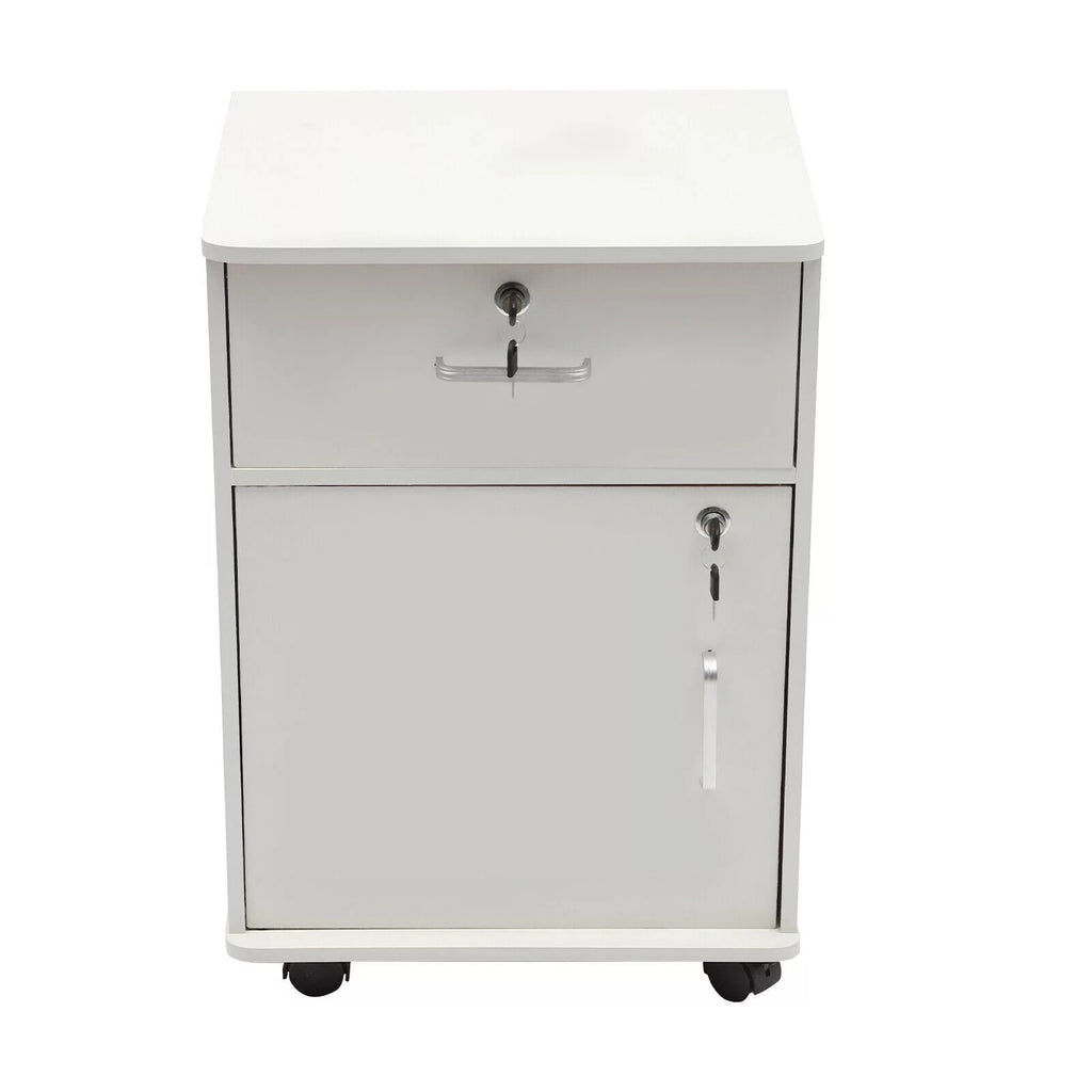 2 Tier Rolling File Cabinet with Lock Q8389