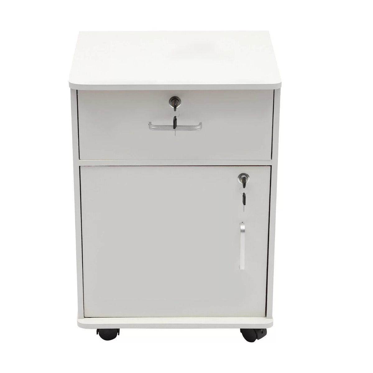 2 Tier Rolling File Cabinet with Lock Q8389