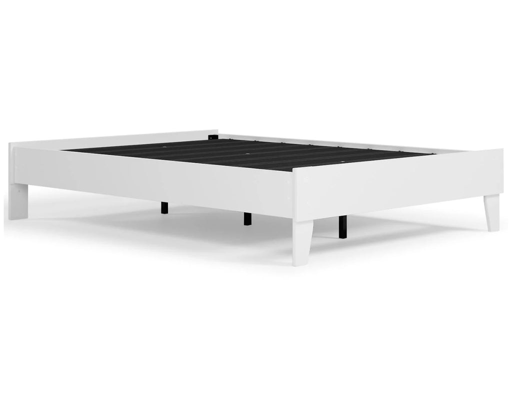 White Full Platform Bed M9478