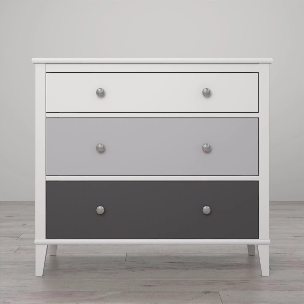 White 3 Drawer Dresser J739