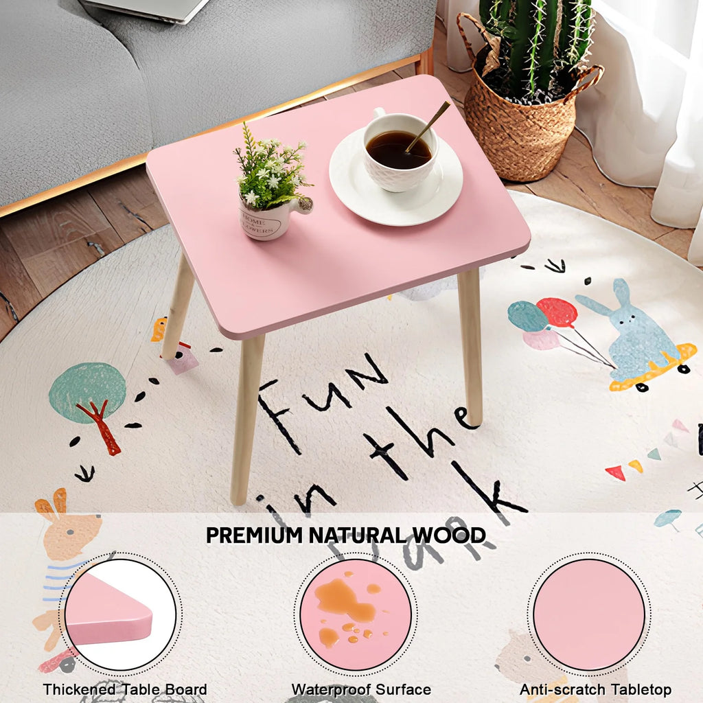 Small Pink Wooden Side Table Z87762