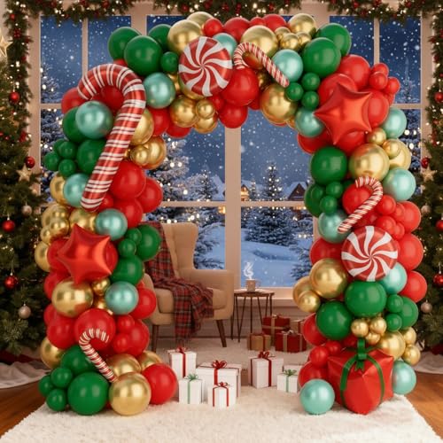 149PCS Red Green Gold Balloon Garland Arch Kit H462173