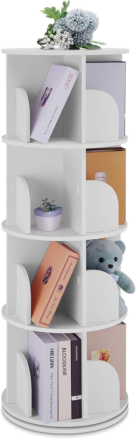 Rotating 360 Display Floor Standing Bookshelf Storage Rack V75037