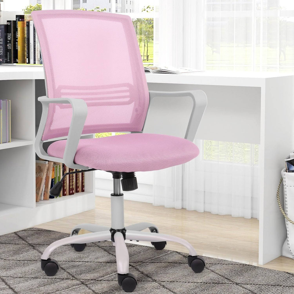 Blue Adjustable Desk Chair with Swivel Casters W42237