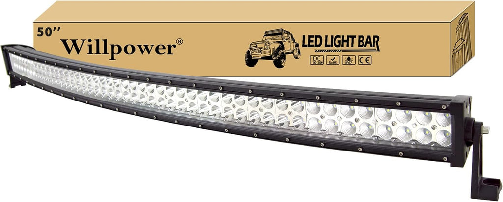 50 inch Curved LED Light Bar 288W Double Spot Flood Combo Work Lightbar with Mounting Bracket U95582