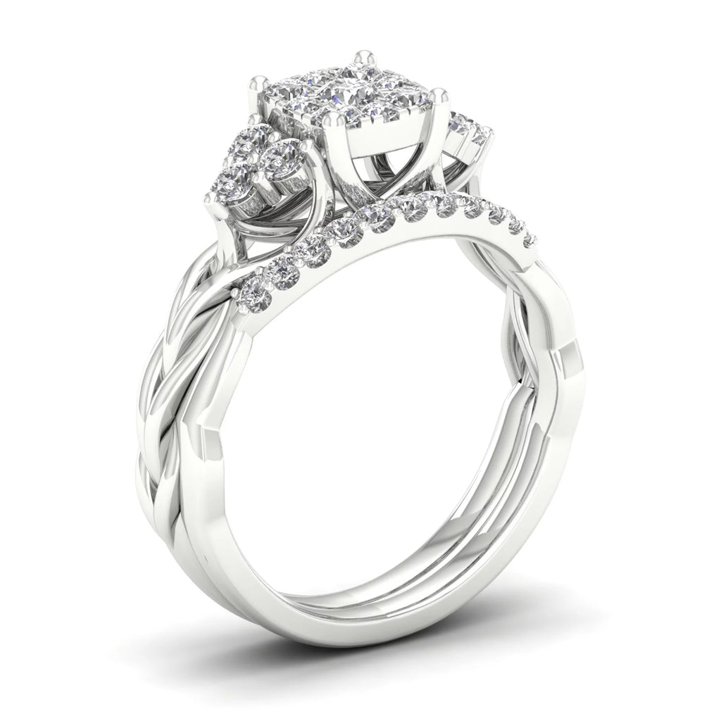 Diamond 10K White Gold Bridal Ring Set Q576051