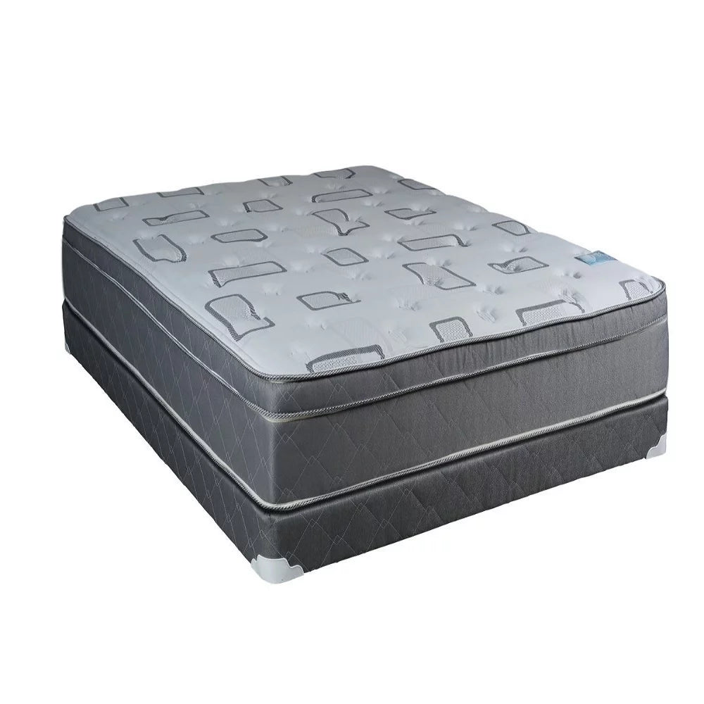 Queen Innerspring Plush PillowTop Mattress Set with Bed Frame I650527