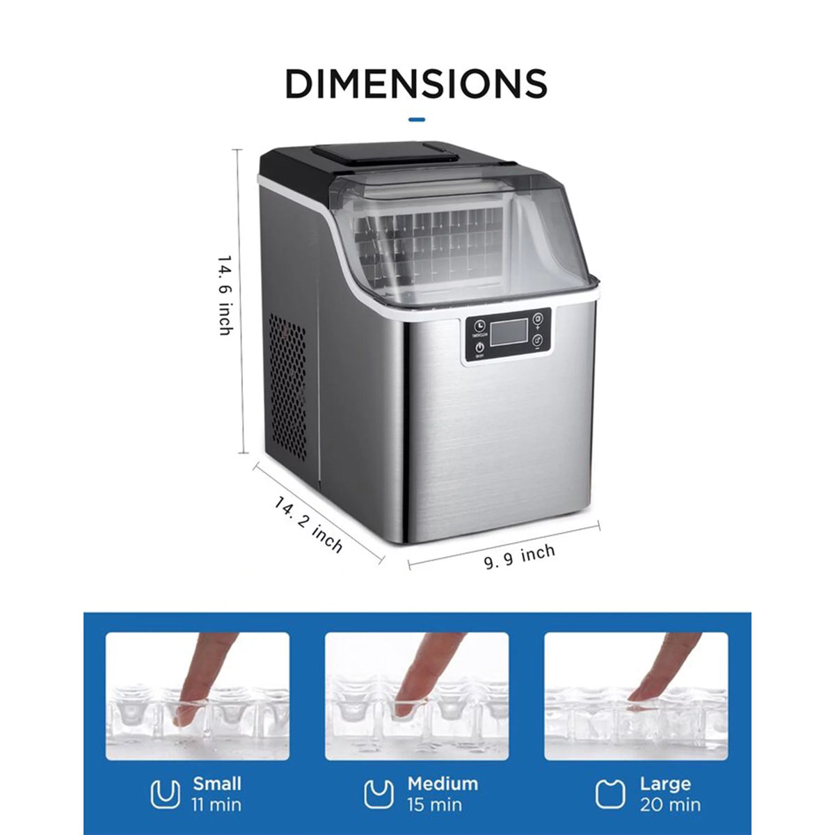 44 Pound Countertop Self Cleaning Ice Maker with Ice Scoop S366646