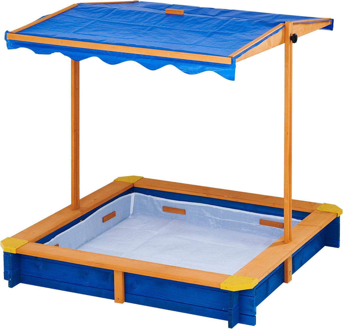 Wooden Outdoor Kids Sandbox with Canopy L408304