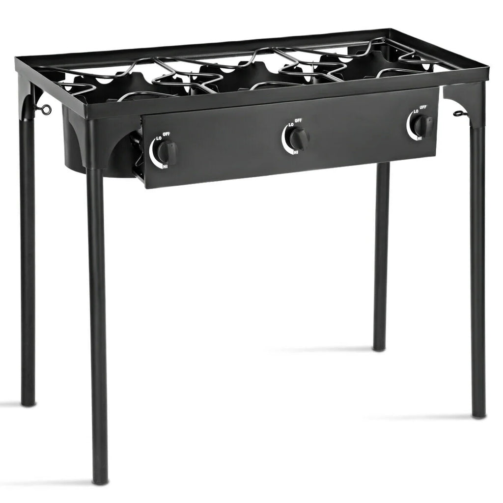 Portable Propane 3 Burner Gas Cooker Outdoor Camp Stove J318