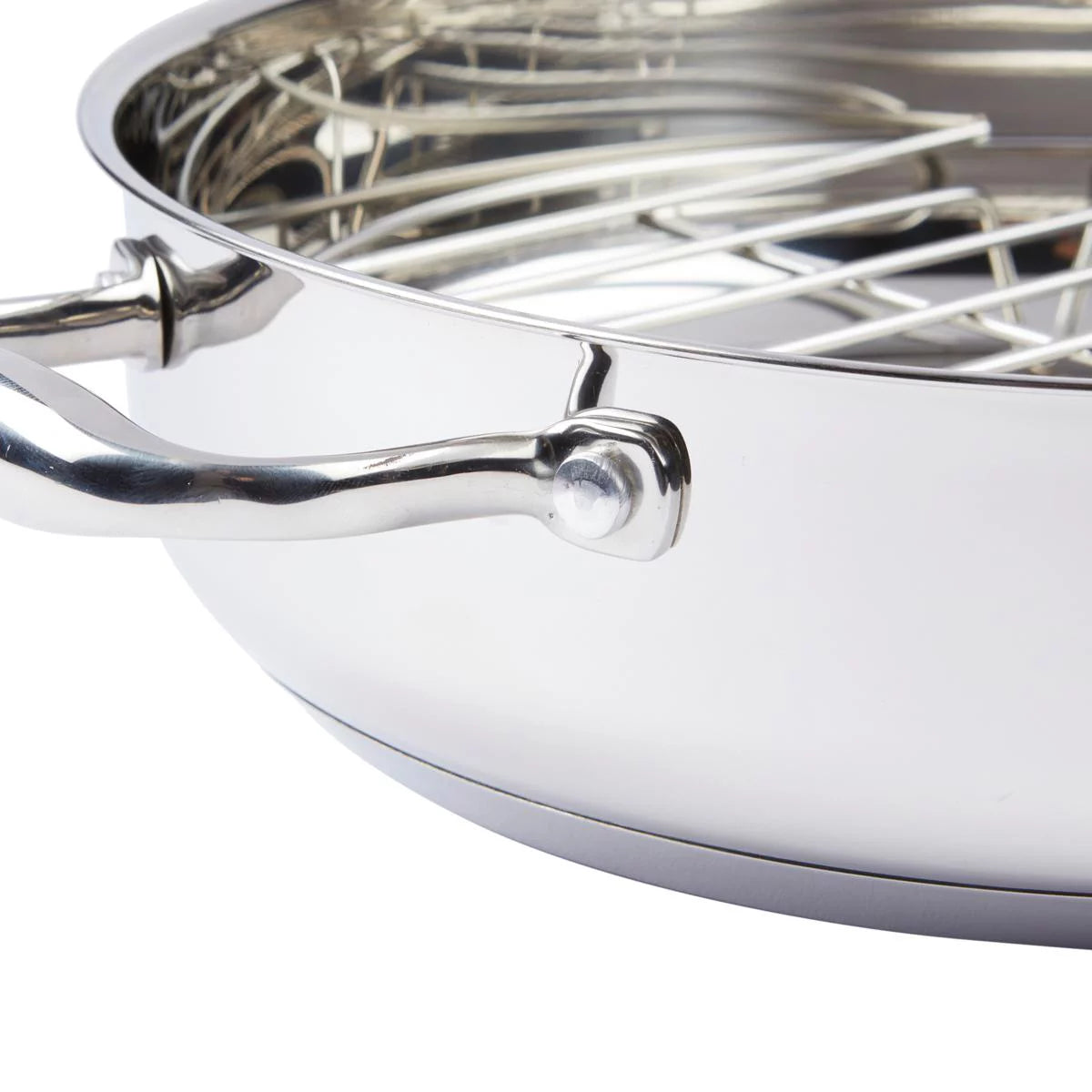 11" Stainless Steel Sauteuse Pan and Roasting Rack D4975