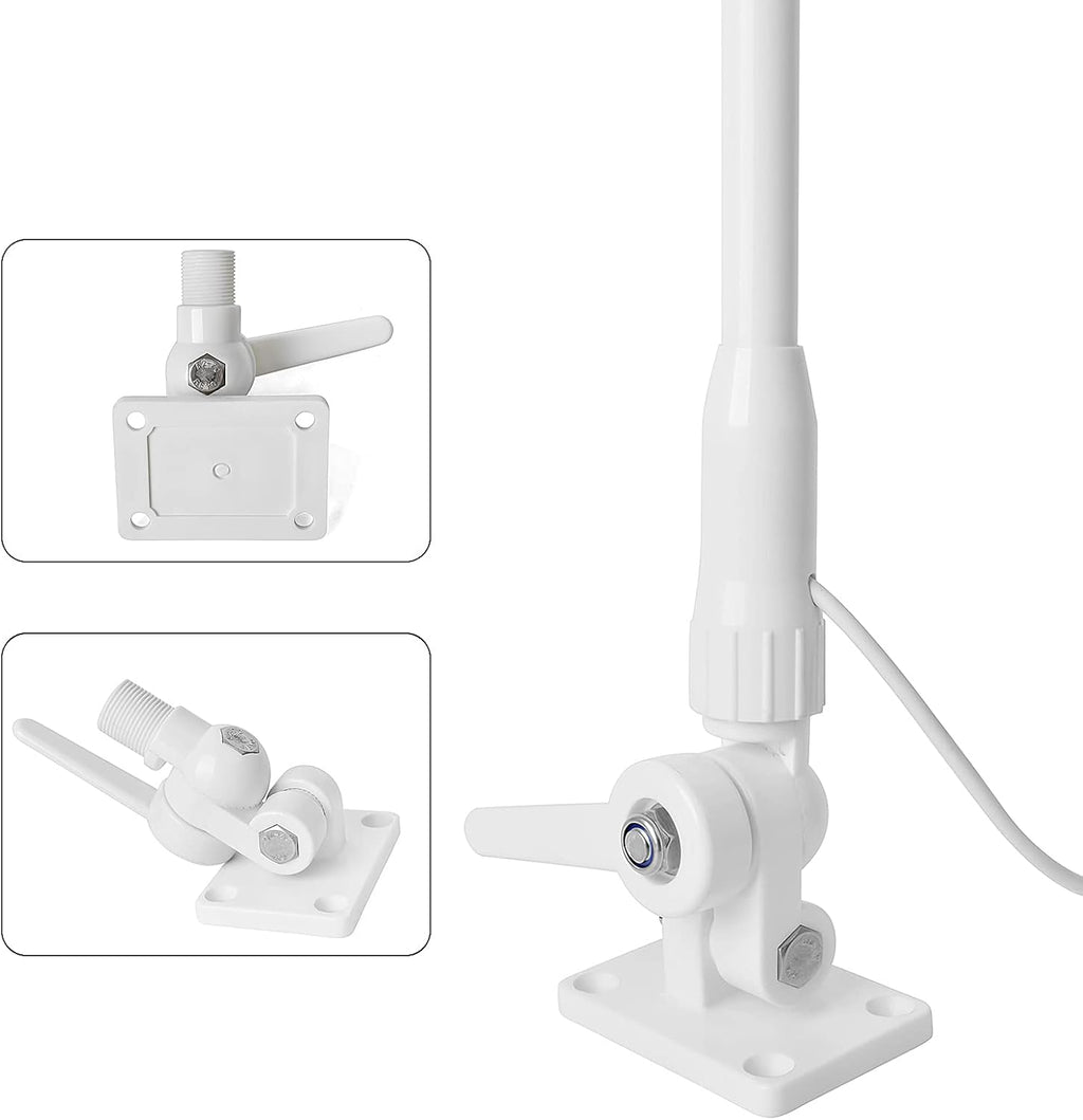 White 43inches 3dBi Marine Boat Fiberglass Antenna Pack of 2 B483470