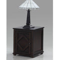 18" Square Wood Chairside Cabinet Dark Pine Brown J34685