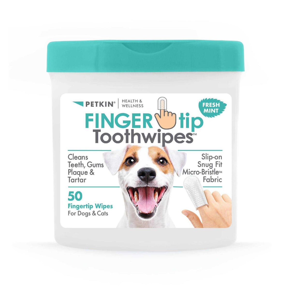 Fingertip Tooth Wipes for Dogs and Cats 50 Finger Wipes Z723750