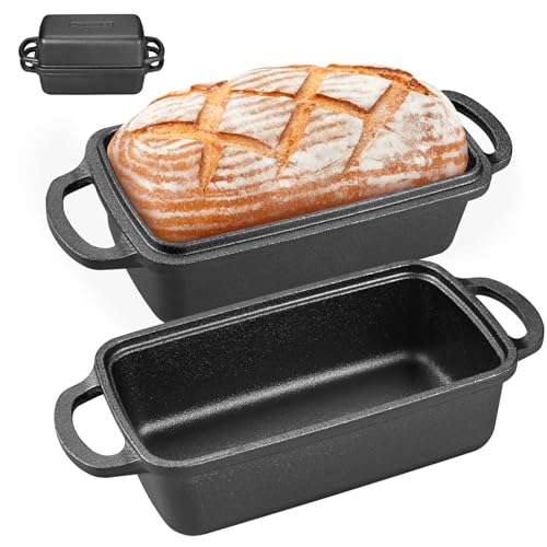 2 in 1 Cast Iron Bread Pan with Lid, Set of 2 F92331