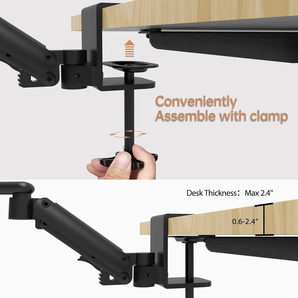Foldable Mobile Standing Desk with Ergonomic Rotating Elbow Cushion Pad M693746