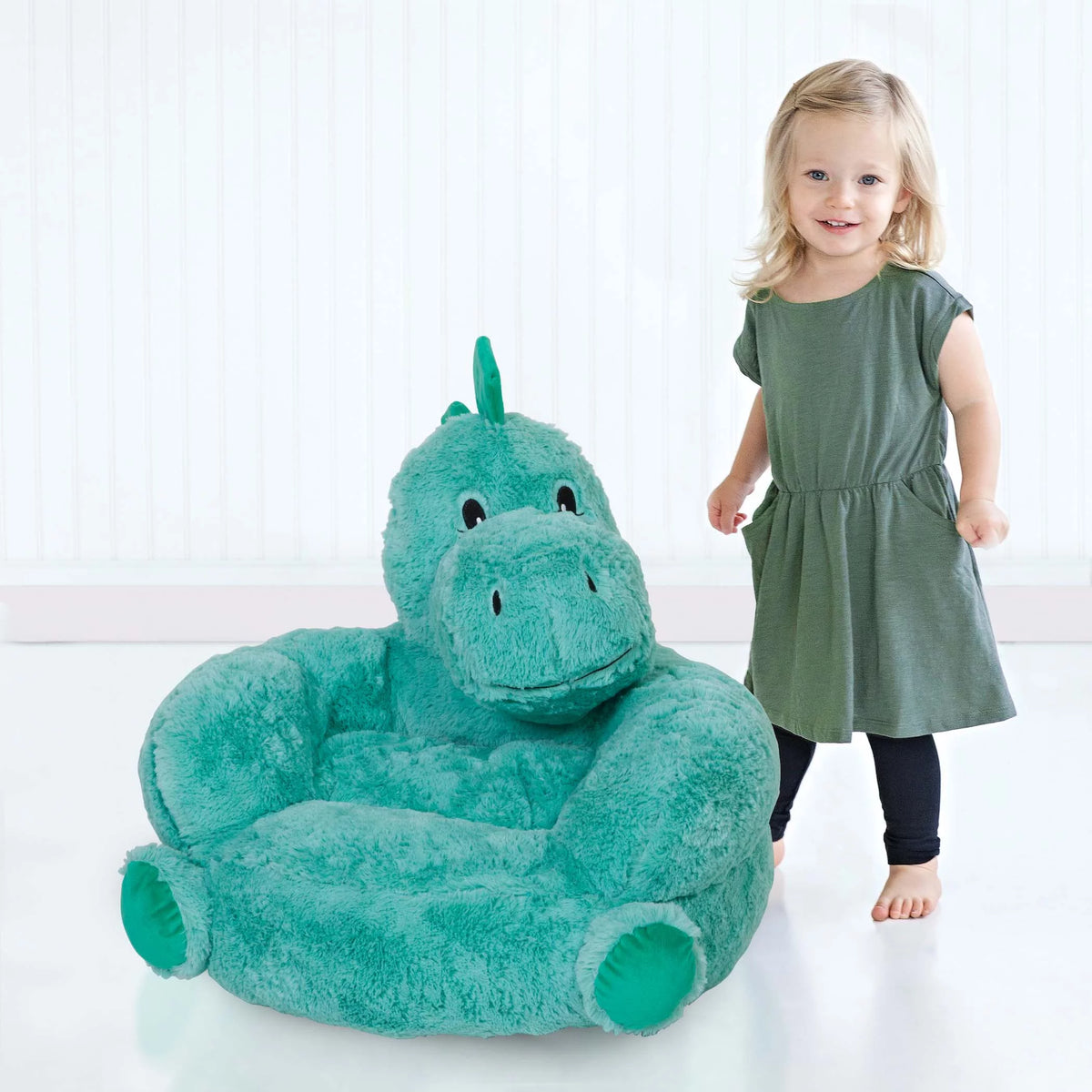 Teal and Green Dinosaur Plush Chair G833035
