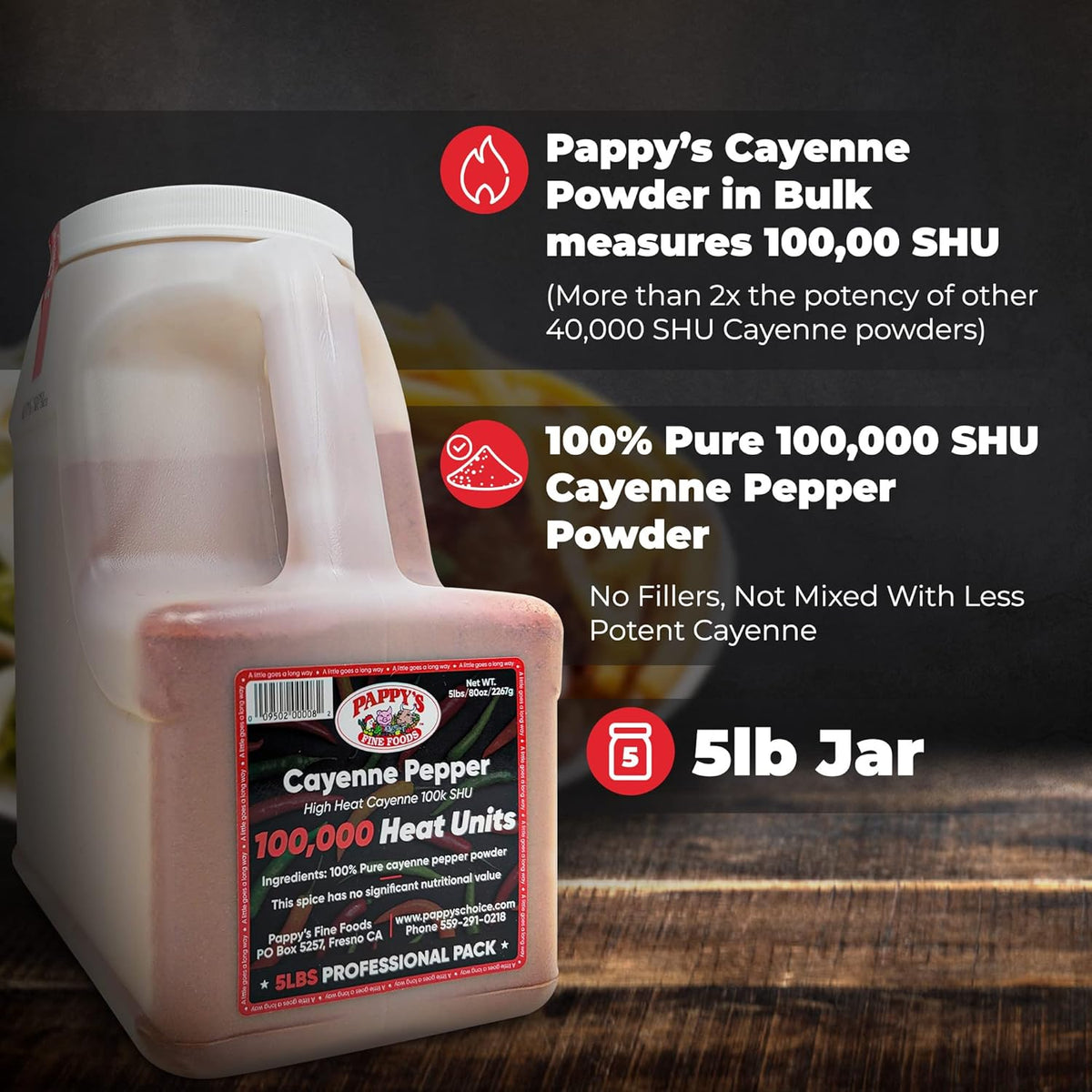 100,000 Heat Units 5lb Cayenne Pepper Powder A973150
