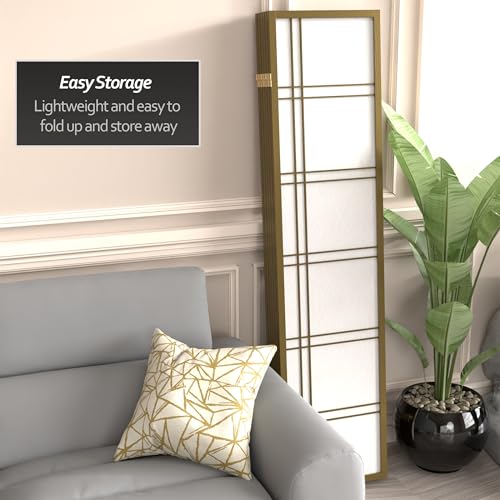 6 ft. Tall 3 Panels Grey Shoji Screen Room Divider E296