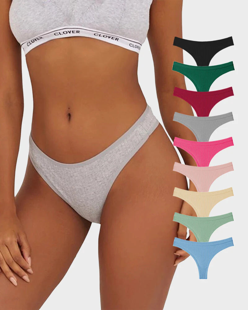Low-Rise Cotton Thong Panty 9 Pack J5000