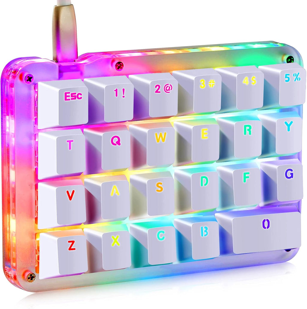 One Handed Macro Mechanical Keyboard with RGB LED Backlit D88684