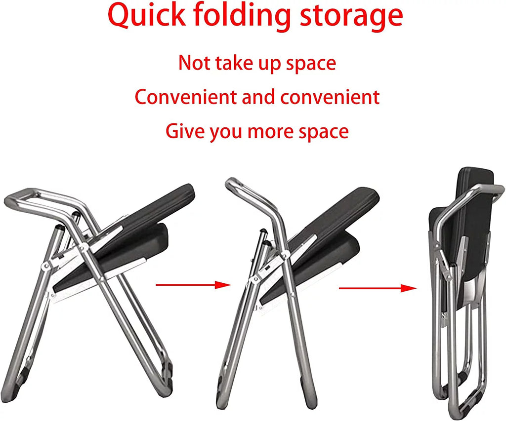 Folding Ergonomic Padded Office Chair Steel Frame Black N961