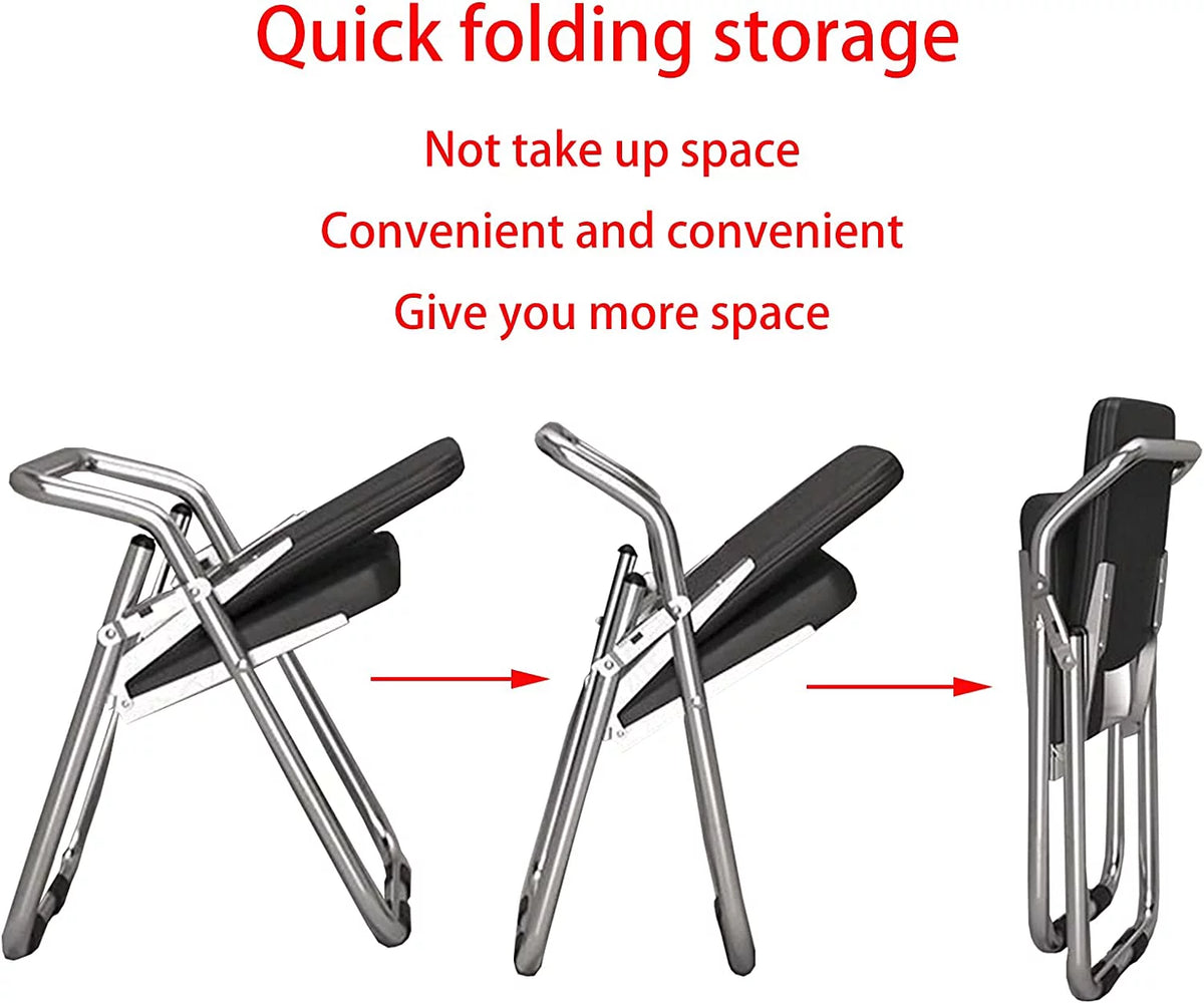 Folding Ergonomic Padded Office Chair Steel Frame Black N961
